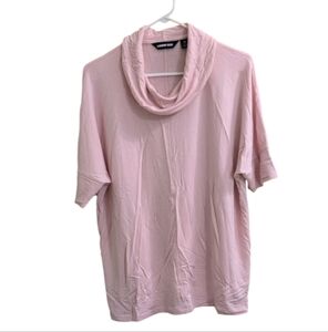NWOT Pink Land's End Cowl Neck Short Sleeve Shirt Size M